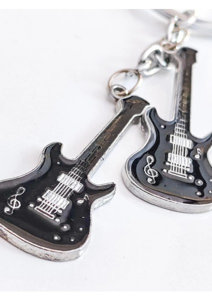 Siyah Iki Gitarlı Metal Anahtarlık fiyatları