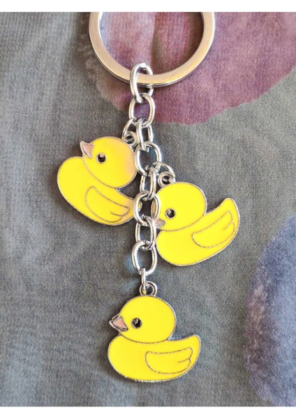 3 Sarı Ördekli Metal Anahtarlık indirimleri