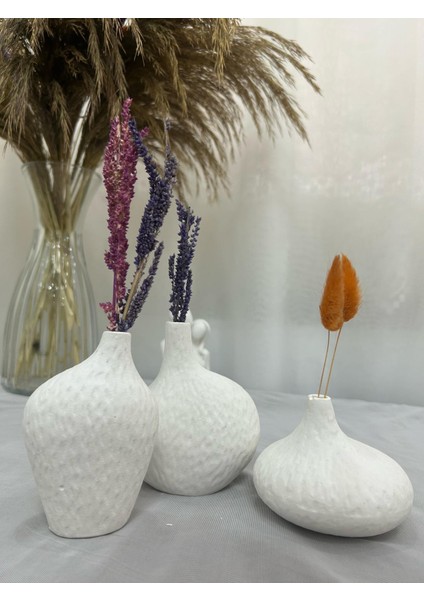 3'lü Bohemtaş Tozu Vazo Aksesusar/dekorasyon Seti