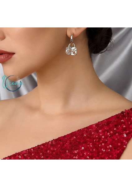 Pirinç Gold Renk Sallantı Zirkon Taşlı Çanta Model Kadın Küpe fırsatları