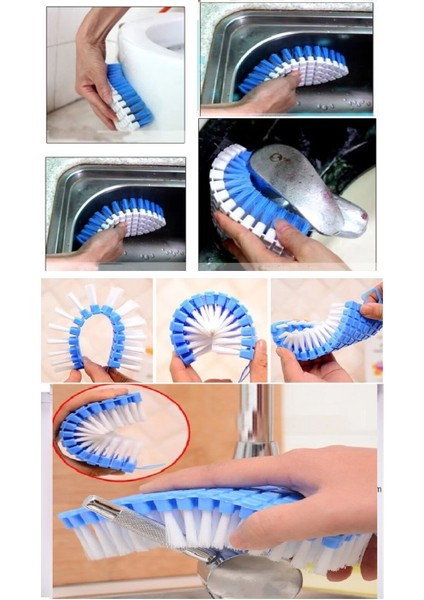 Bükülebilir Esnek Kenar Köşe Lavabo Temizleme Fırçası Banyo Mutfak Fırçası