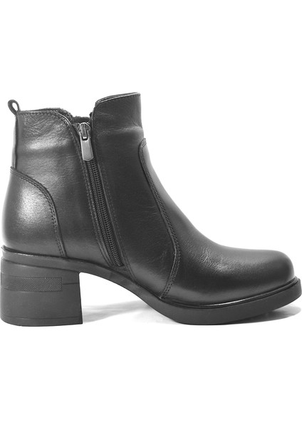 25.2700 Hakiki Deri Siyah Kalın Topuklu Kadın Bot modelleri