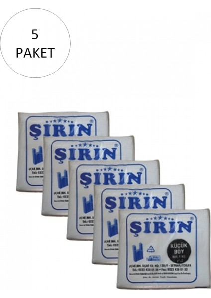 Beyaz Kalın Atlet Poşet Küçük Boy 25X45 cm 1 kg 5 Paket (Takriben 550 Adet)