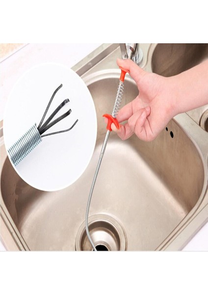 Tıkalı Lavabo ve Gider Boruları Açma Aparatı Kıskaçlı