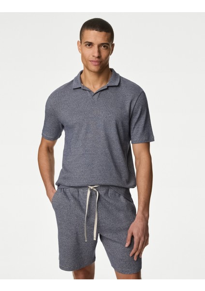 Saf Pamuklu Kısa Kollu Pijama Üstü