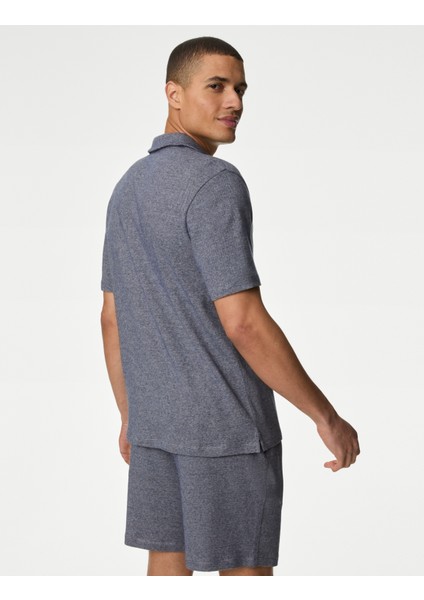 Saf Pamuklu Kısa Kollu Pijama Üstü