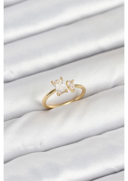 Bfs Pirinç Gold Renk Zirkon Taşlı Kadın Yüzük