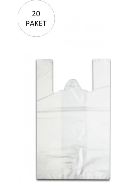 Beyaz Hışır Atlet Poşet Mini Boy 22X31 cm 20 Paket Takriben 10.000 Adet