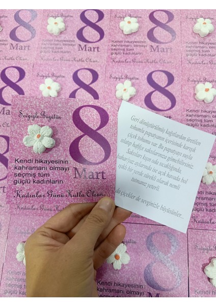 15 Adet 8 Mart Dünya Kadınlar Günü Hediyelik Tohumlu Kart