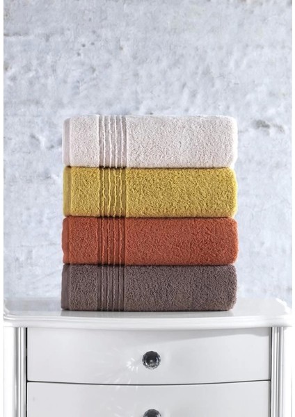 Cotton Box Plump 50X90 4'lü Havlu Seti Mercan Sarı Kahve Bej modelleri