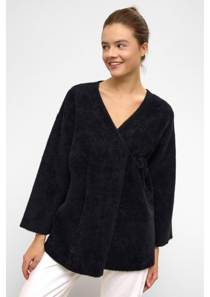 Bağcık Kapamalı Soft Triko Hırka Siyah 8269 fiyatları