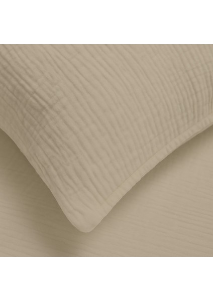 | Purecloud | 4 Kat Müslin Crinkle %100 Doğal Pamuk 2’li Yastık Kılıfı Seti | 50X70 cm | Bej fırsatları