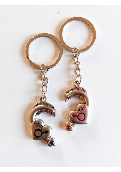 Çiftlere Özel Kalp Şeklinde Ikiz Metal Anahtarlık fiyatları