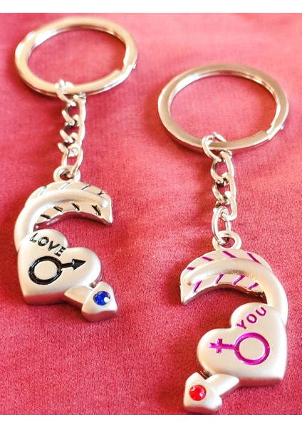Çiftlere Özel Kalp Şeklinde Ikiz Metal Anahtarlık modelleri