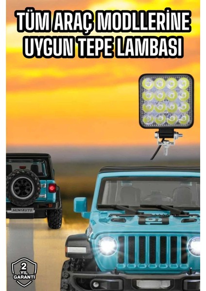 Tepe Lambası Çalışma Lambası Sis Lambası 16 LED Beyaz LED Işık