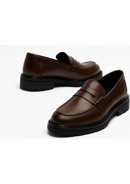 GR0392 Hakiki Deri Italyan Tarz Tasarım Eva Yüksek Taban Koku Yapmaz Spor Klasik Ayakkabı