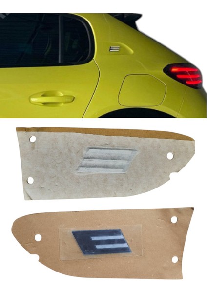 Psa Grup Peugeot E208 (E) Yazı Monogram Yesıl-Mavı Arka Camurluk Sol
