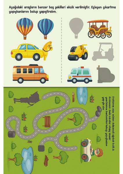 60 Çıkartmalı Sticker Kitabı –eğitici Etkinlik Kitabı (Hayvanlar - Taşıtlar) - 2'li indirimleri
