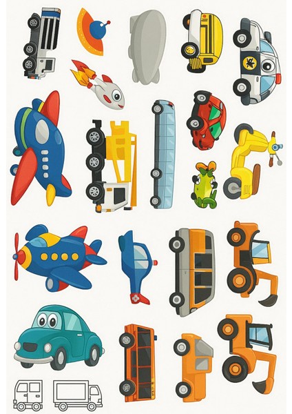 60 Çıkartmalı Sticker Kitabı –eğitici Etkinlik Kitabı (Hayvanlar - Taşıtlar) - 2'li