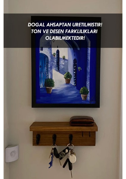 Anahtar Askısı, Ahşap Askılık, Anahtarlıklı Duvar Rafı, Dekoratif Anahtarlık & Raflı Askılık fırsatları