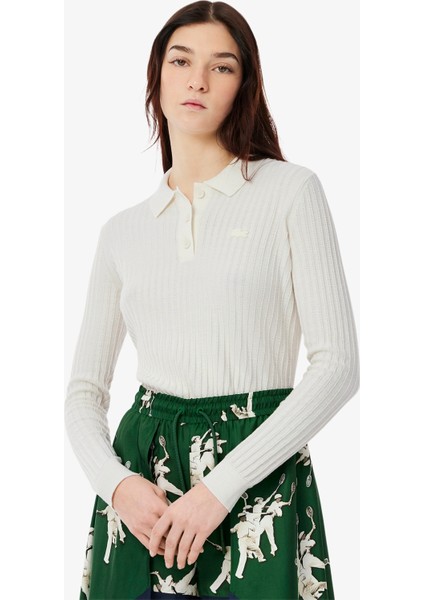 Lacoste Kadın Triko Uzun Kollu Polo Yaka