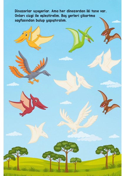 60 Çıkartmalı Sticker Kitabı –eğitici Etkinlik Kitabı (Dinazorlar - Ormanlar) - 2'li