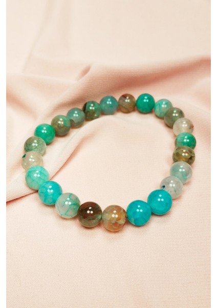 Akuamarin Doğal Taş Bileklik Kutulu