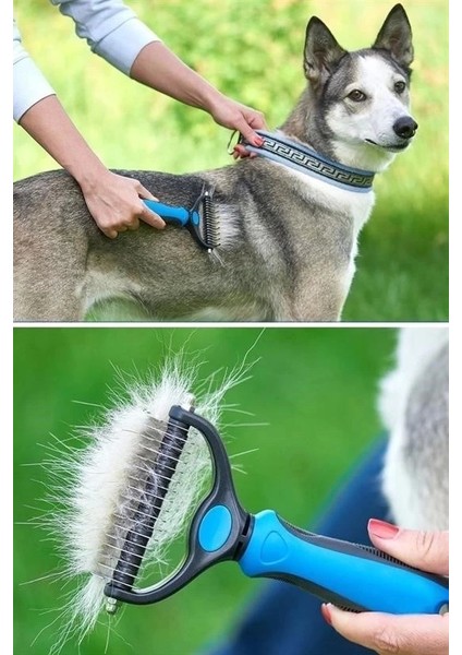 Plastik Saplı Metal Kedi Köpek Bakım Kıtık Tüy Topak Açıcı Tarak