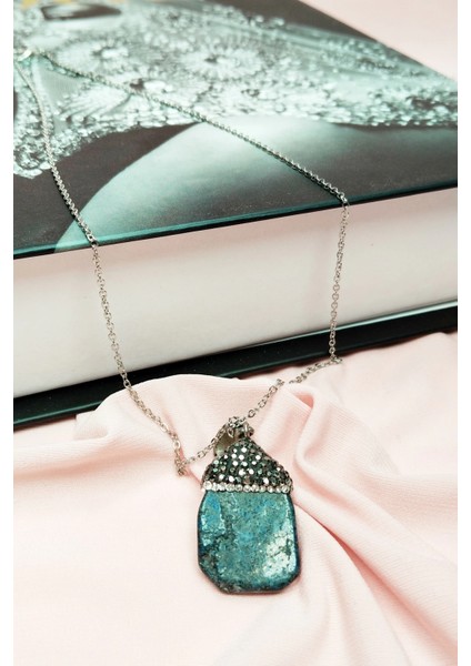 Lapis Doğal Taşı Zincirli El Yapımı Kolye Uç: 3 cm Zincir: 20 cm Kutulu fiyatları