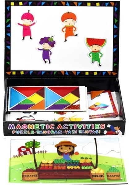 Laço Manyetik Aktiviteler Tangram Puzzle Yazı Tahtası LC7163