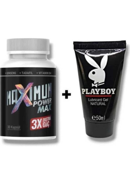 Maximum Power Max 3x Erkek Performansı Arttıran 30'lu + Etkili Kayganlaştırıcı Jel 50 ml