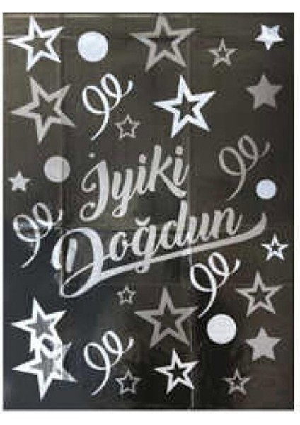 Masa Örtüsü Iyiki Doğdun Siyah 120X180 Pk:1