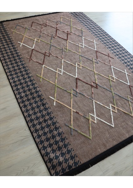 Dekoratif Mutfak Halısı Makinada Yıkanabilir Kilim Kahve Siyah Salon Halısı Butik Kilim Modelleri Nakkaş Yatak Odası