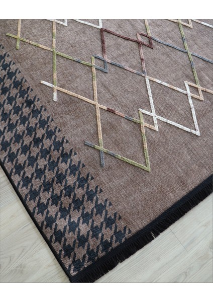 Dekoratif Mutfak Halısı Makinada Yıkanabilir Kilim Kahve Siyah Salon Halısı Butik Kilim Modelleri Nakkaş Yatak Odası
