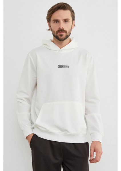 Look Beautıful Yazı Baskılı Kapüşonlu Sweatshirt