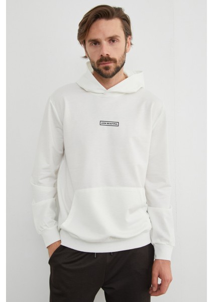 Look Beautıful Yazı Baskılı Kapüşonlu Sweatshirt