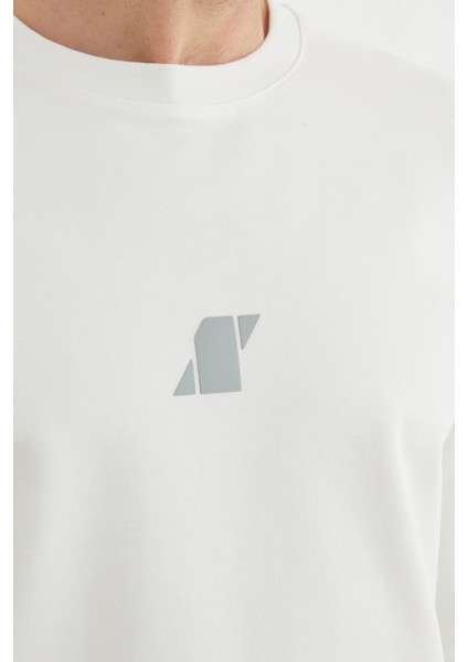 Baskılı Bisiklet Yaka Sweatshirt modelleri