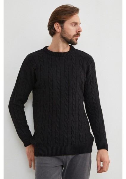 Saç Örgüsü Desenli Bisiklet Yaka Kazak fiyatları