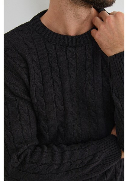 Saç Örgüsü Desenli Bisiklet Yaka Kazak fırsatları