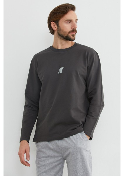 Baskılı Bisiklet Yaka Sweatshirt indirimleri