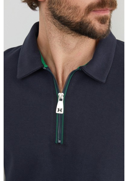 Basic Polo Yaka Yarım Fermuarlı Pike Sweatshirt fırsatları