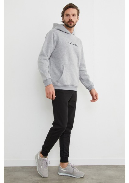 3 Iplik Free Soul Yazı Baskılı Kapüşonlu Sweatshirt modelleri