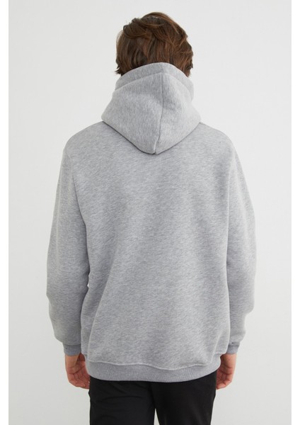 3 Iplik Free Soul Yazı Baskılı Kapüşonlu Sweatshirt