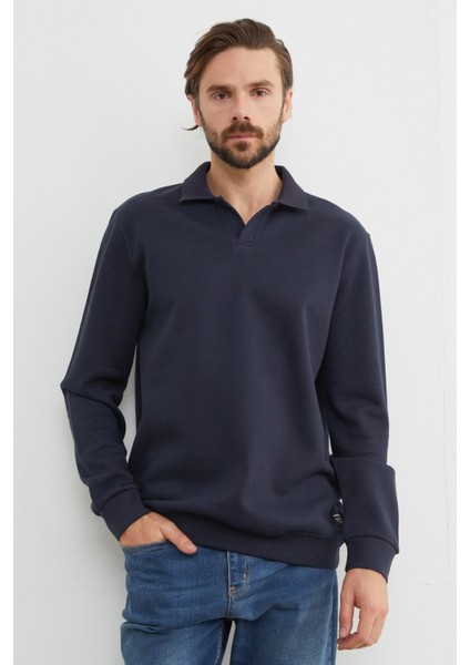 Basic Polo Yaka Pike Sweatshirt fiyatları