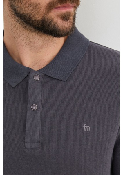 Fitilli Polo Yaka Düğmeli Sweatshirt fiyatları