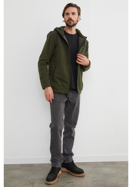 Armalı Kapüşonlu Fermuarlı Polar Ceket fırsatları