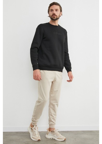 3 Iplik Kabartma Yazı Baskılı Sweatshirt fiyatları