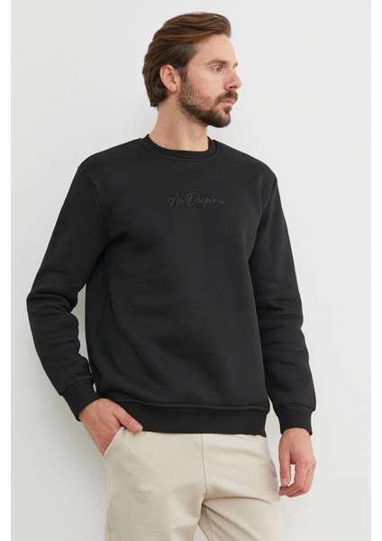 3 Iplik Kabartma Yazı Baskılı Sweatshirt modelleri