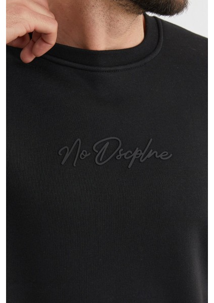 3 Iplik Kabartma Yazı Baskılı Sweatshirt fırsatları