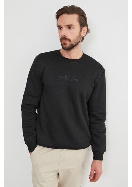 3 Iplik Kabartma Yazı Baskılı Sweatshirt indirimleri